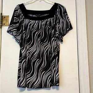 Black and white stripes blouse